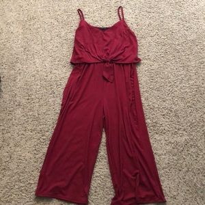 NEW Burgundy Cropped wise leg romper/jumpsuit